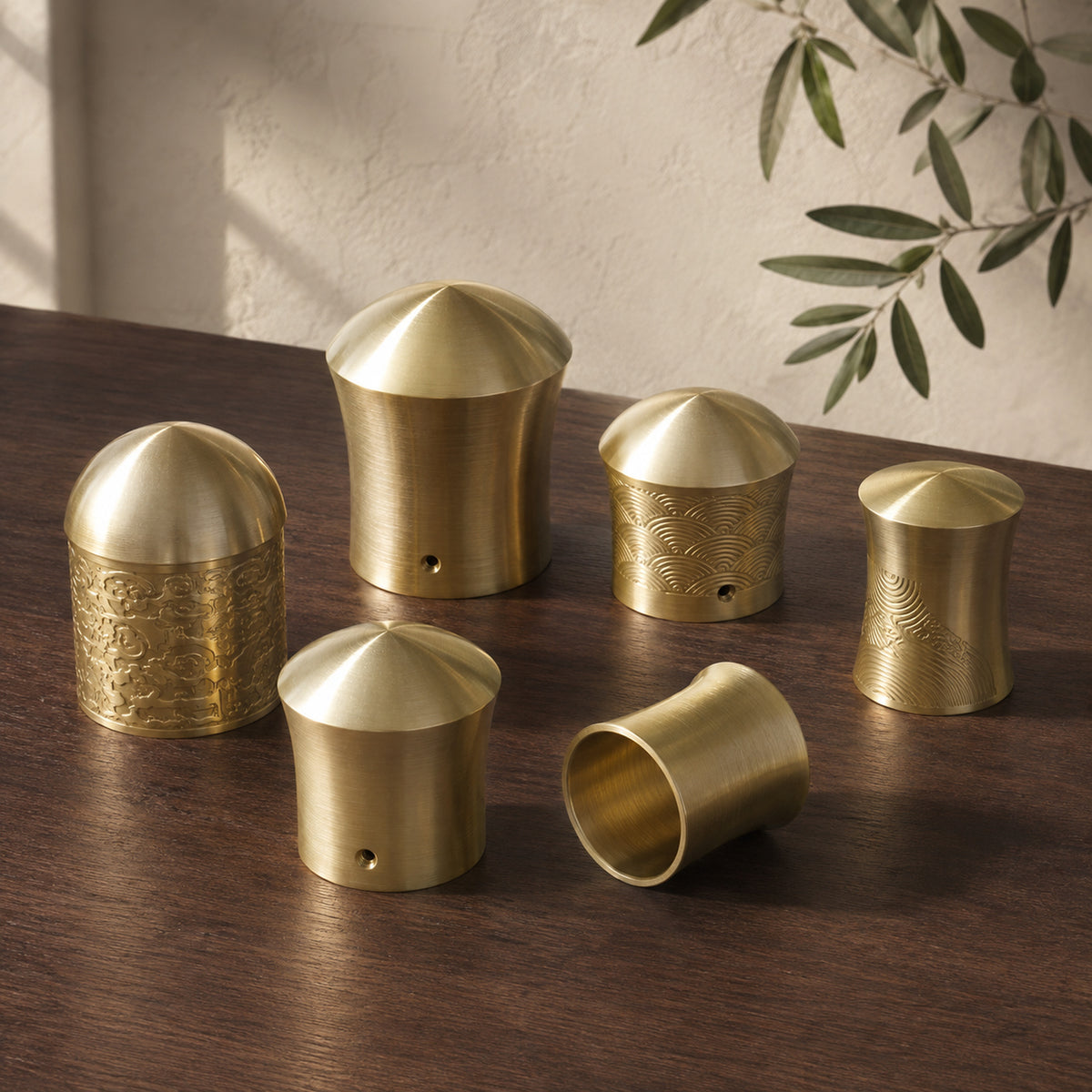 Carved Brass Mushroom Cap Ferrule – solid brass by VivaBrass