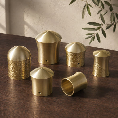 Carved Brass Mushroom Cap Ferrule – solid brass by VivaBrass