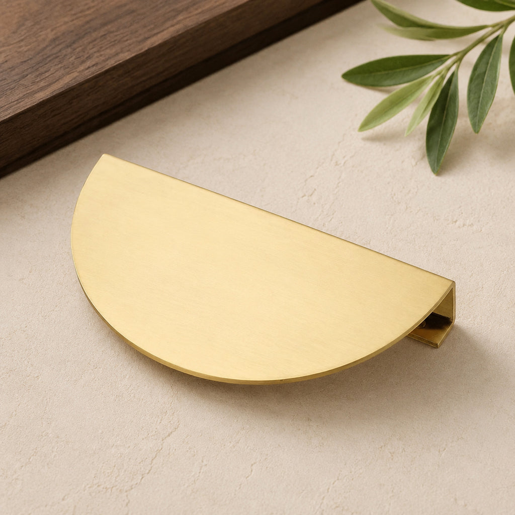 Solid Brass Half-Round Bar Pull, Nordic Minimal – solid brass by VivaBrass