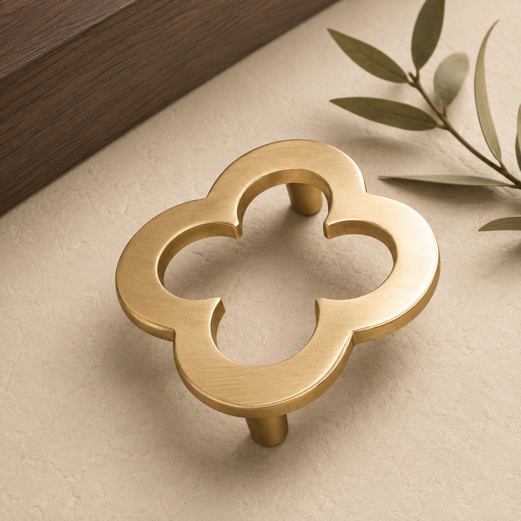 Solid Brass Plum Blossom Pull – solid brass by VivaBrass