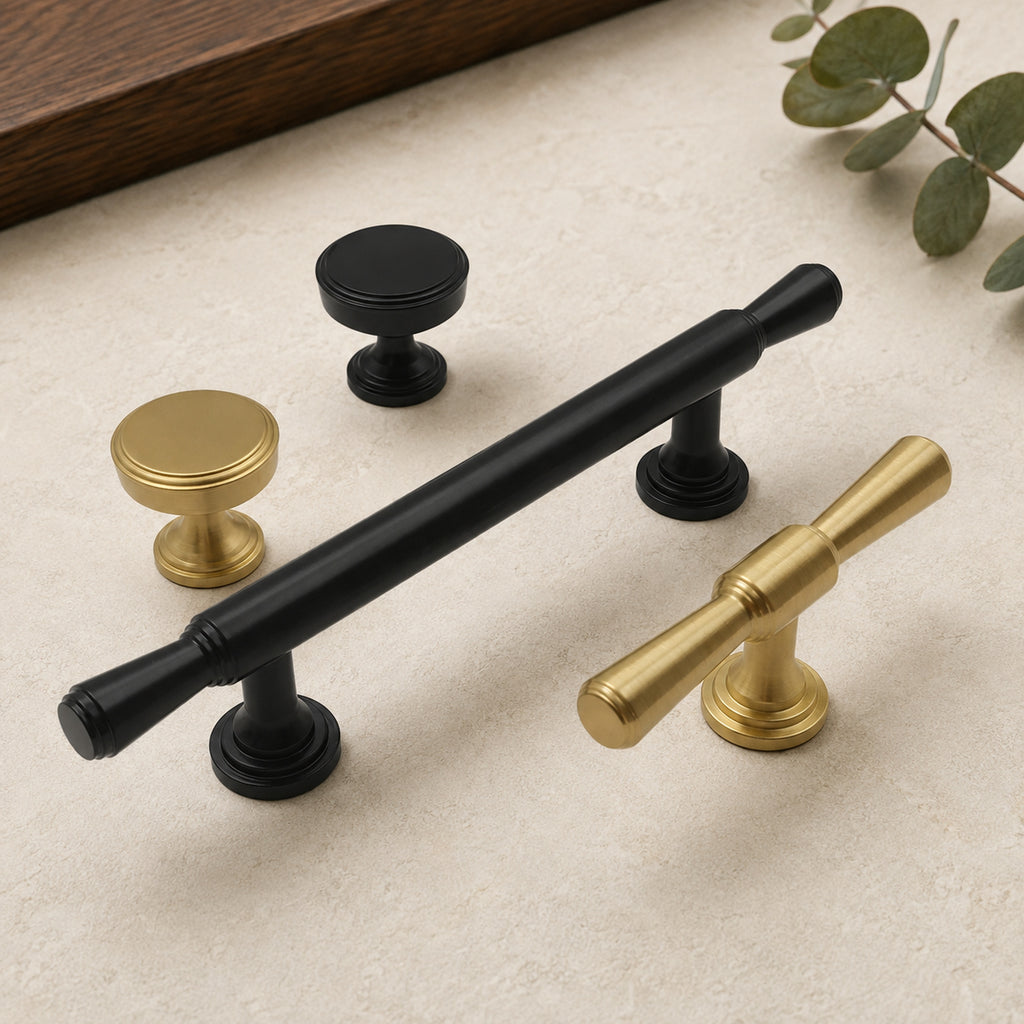 Solid Brass Bar Pull & Knob, French Luxe – solid brass by VivaBrass
