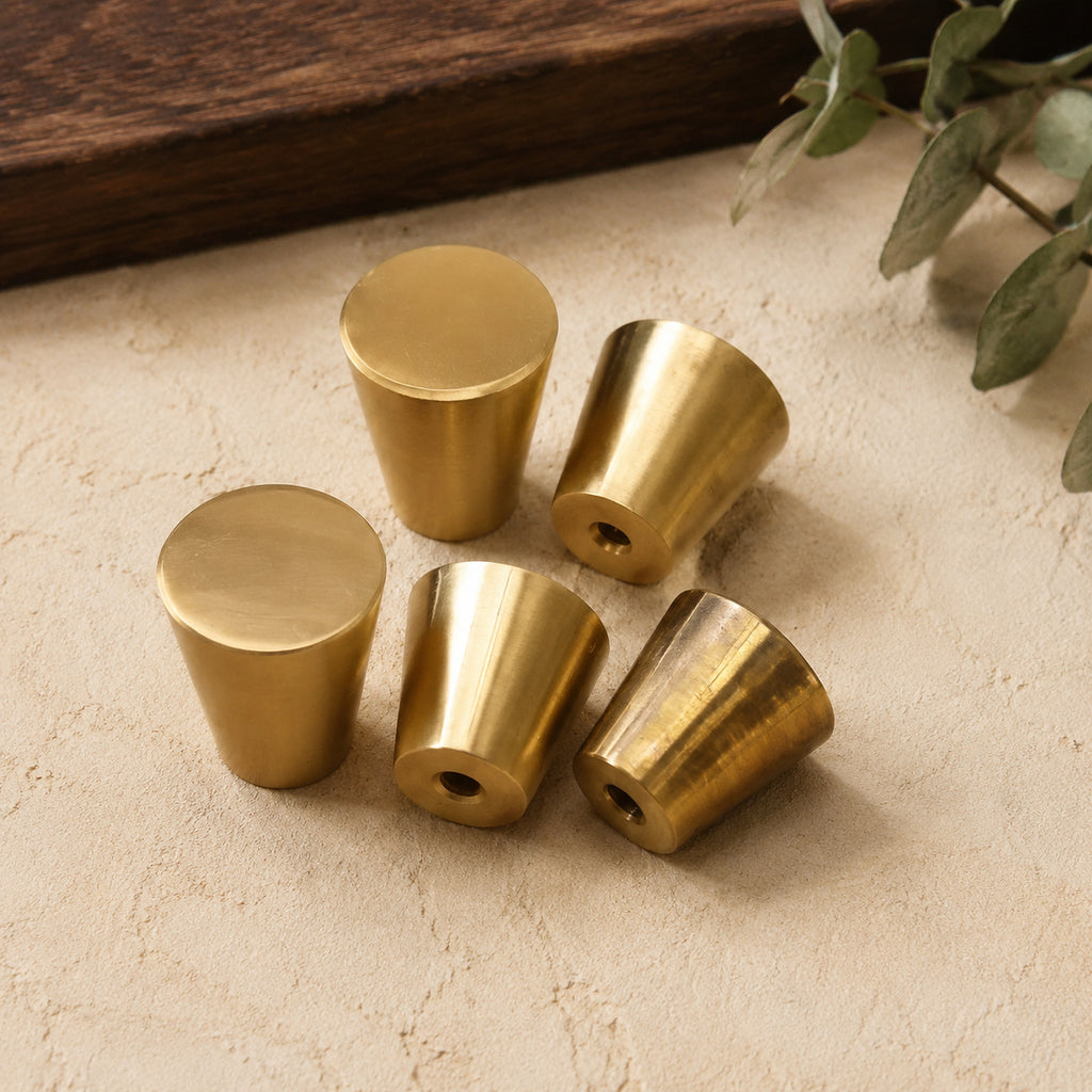 Solid Brass Flat-Base Knob – solid brass by VivaBrass