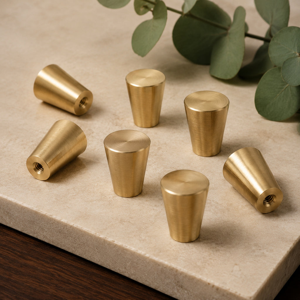 Solid Brass Tapered Single-Hole Knob – solid brass by VivaBrass