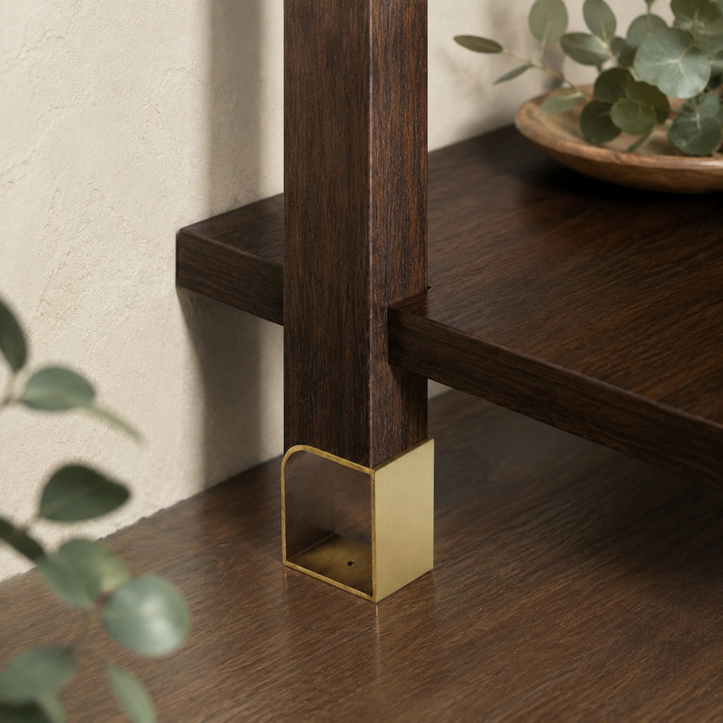 Solid Brass Square Leg Ferrule, Rounded Corner – solid brass by VivaBrass (view 2)