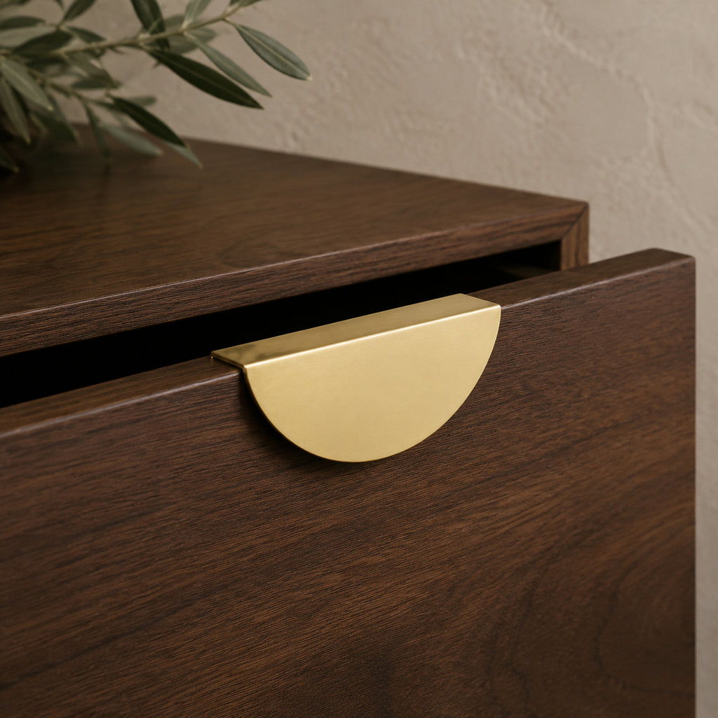 Solid Brass Half-Round Bar Pull, Nordic Minimal – solid brass by VivaBrass (view 2)