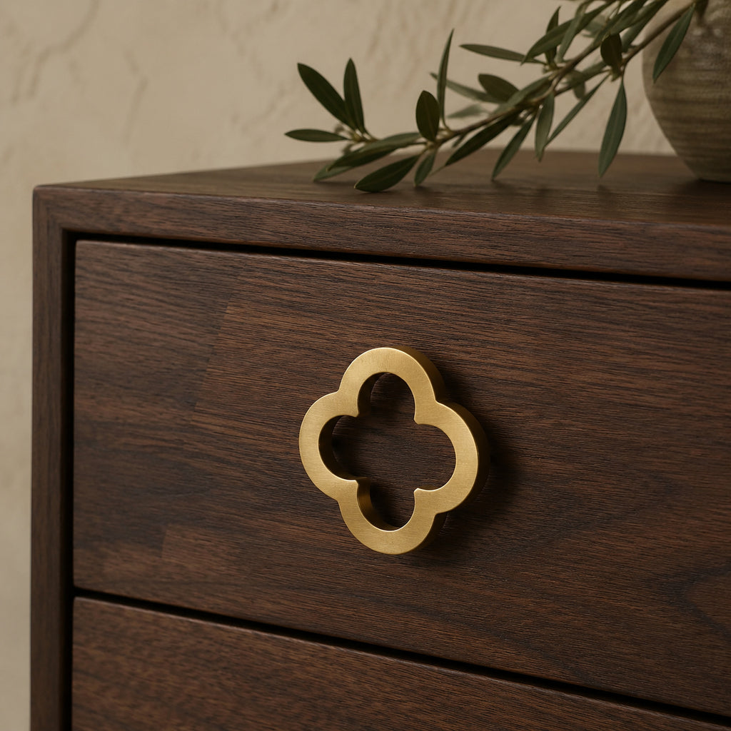 Solid Brass Plum Blossom Pull – solid brass by VivaBrass (view 2)