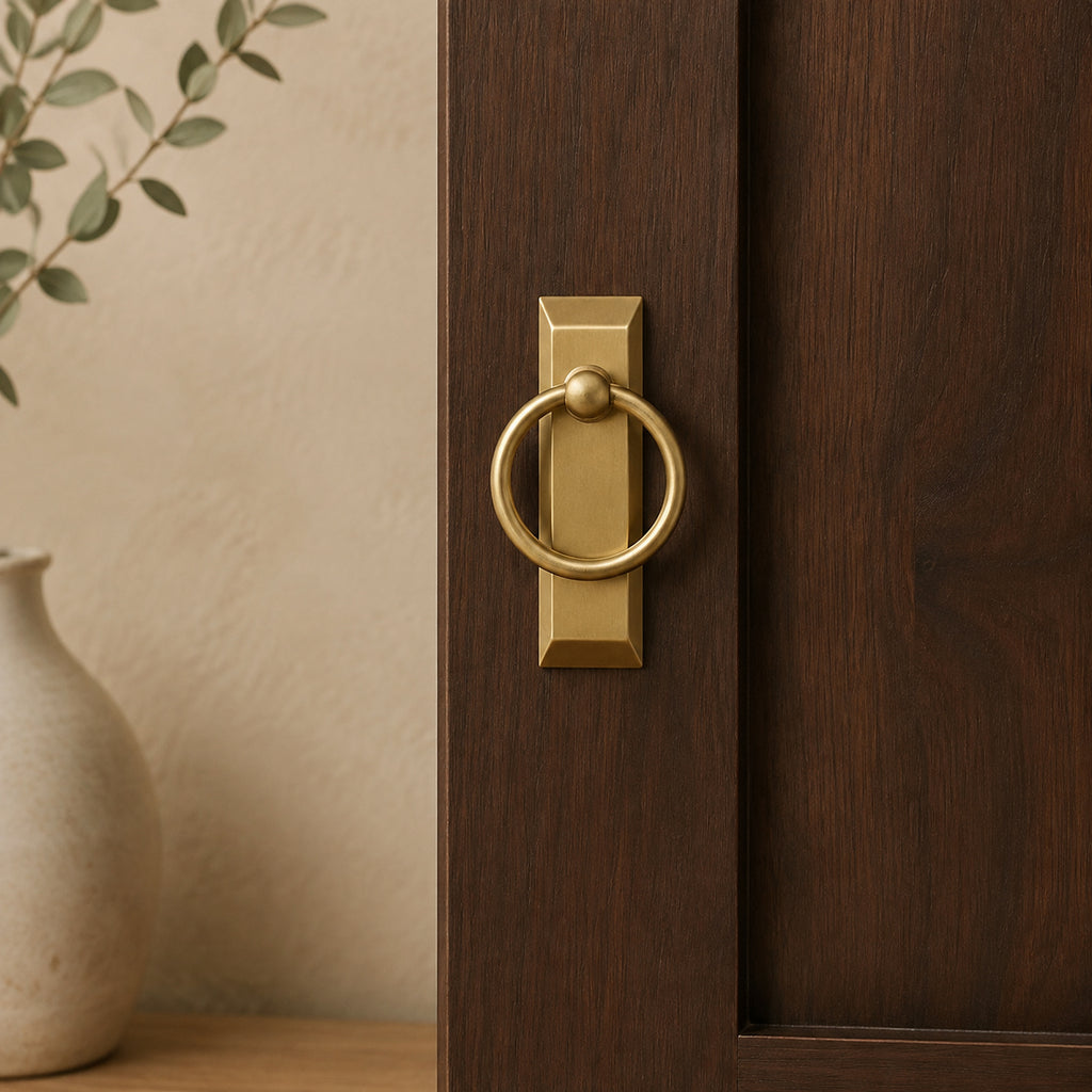 Solid Brass Single-Hole Cabinet Pull – solid brass by VivaBrass (view 2)