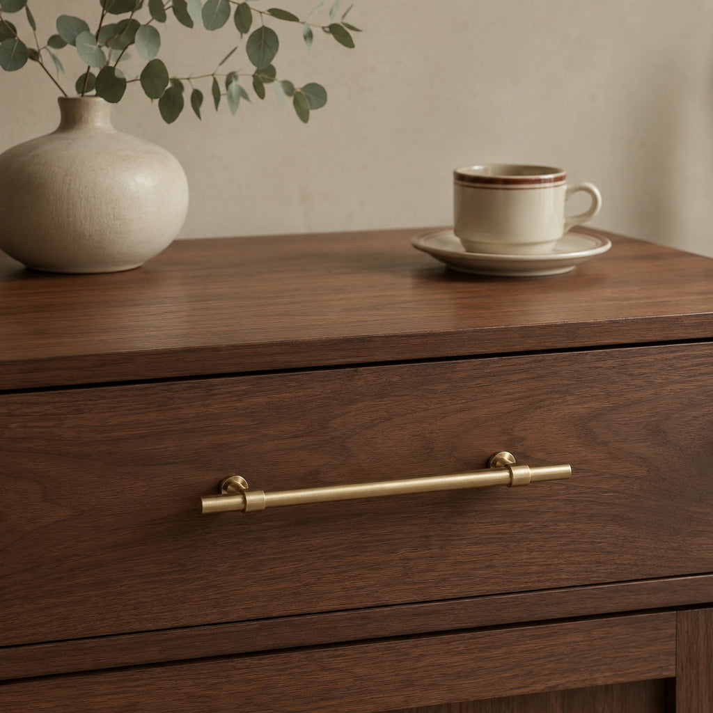 Solid Brass Cylinder Bar Pull, Minimal – solid brass by VivaBrass (view 2)