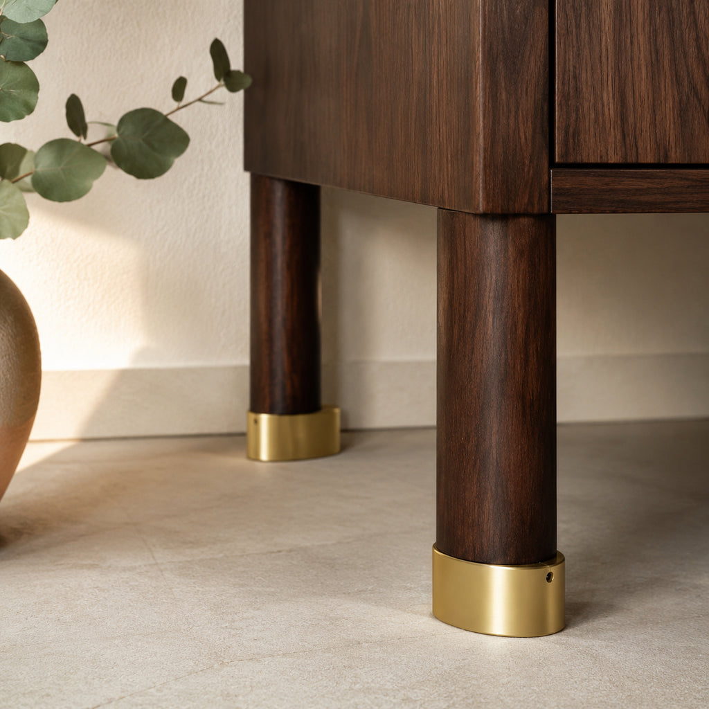 Solid Brass Oval Leg Cap, Closed-End – solid brass by VivaBrass (view 3)