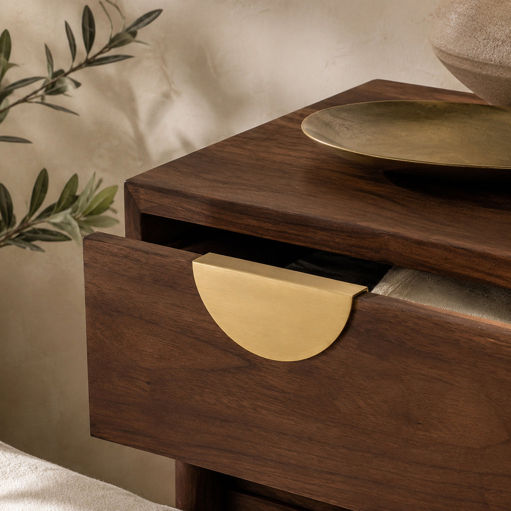 Solid Brass Half-Round Bar Pull, Nordic Minimal – solid brass by VivaBrass (view 3)