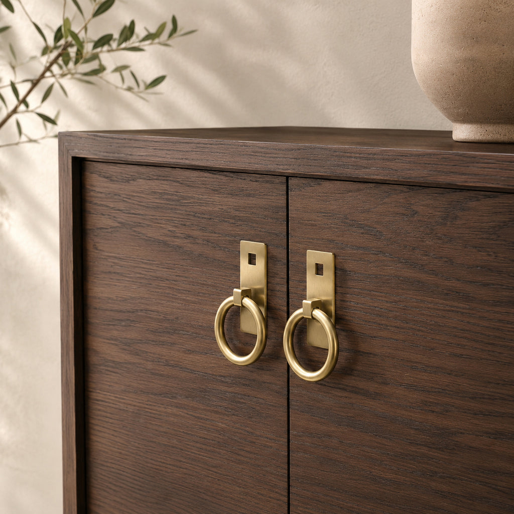 Solid Brass Single-Hole Cabinet Pull – solid brass by VivaBrass (view 3)