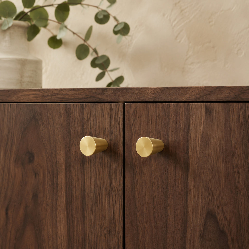 Solid Brass Tapered Single-Hole Knob – solid brass by VivaBrass (view 3)