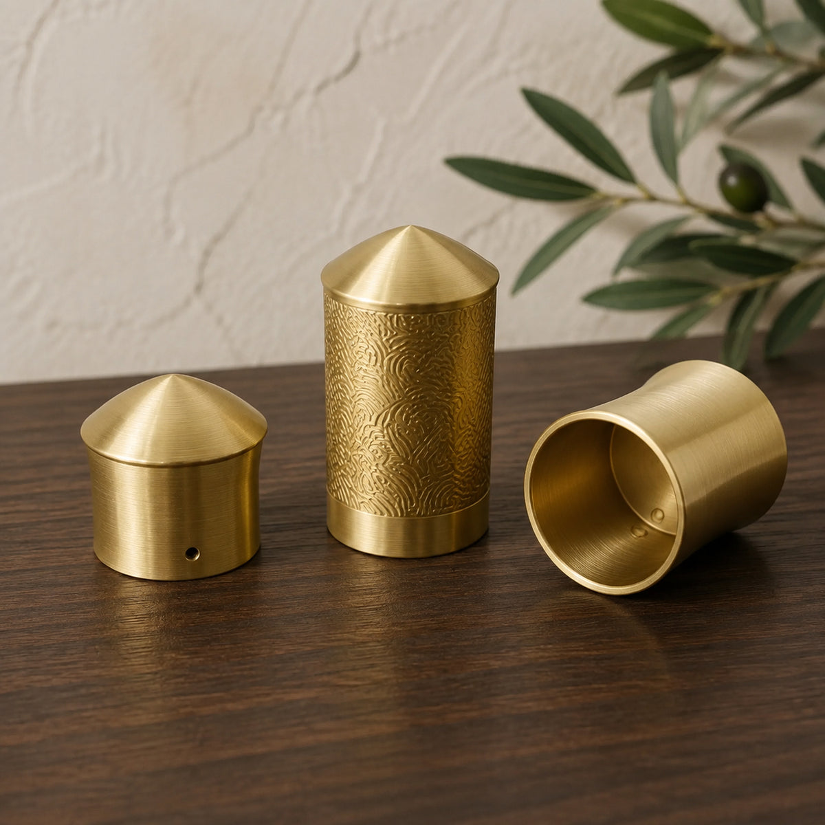 Carved Brass Mushroom Cap Ferrule – solid brass by VivaBrass (view 4)