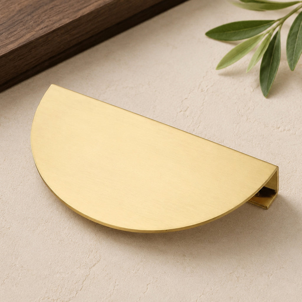 Solid Brass Half-Round Bar Pull, Nordic Minimal – solid brass by VivaBrass (view 4)