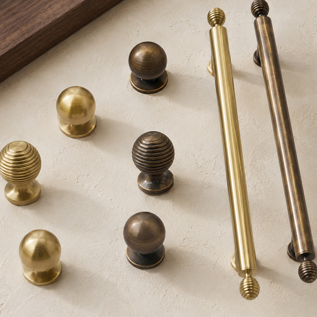Solid Brass Ball & Cylinder Pull, Vintage – solid brass by VivaBrass (view 4)