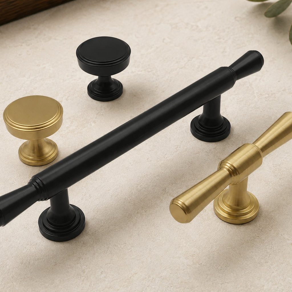 Solid Brass Bar Pull & Knob, French Luxe – solid brass by VivaBrass (view 4)