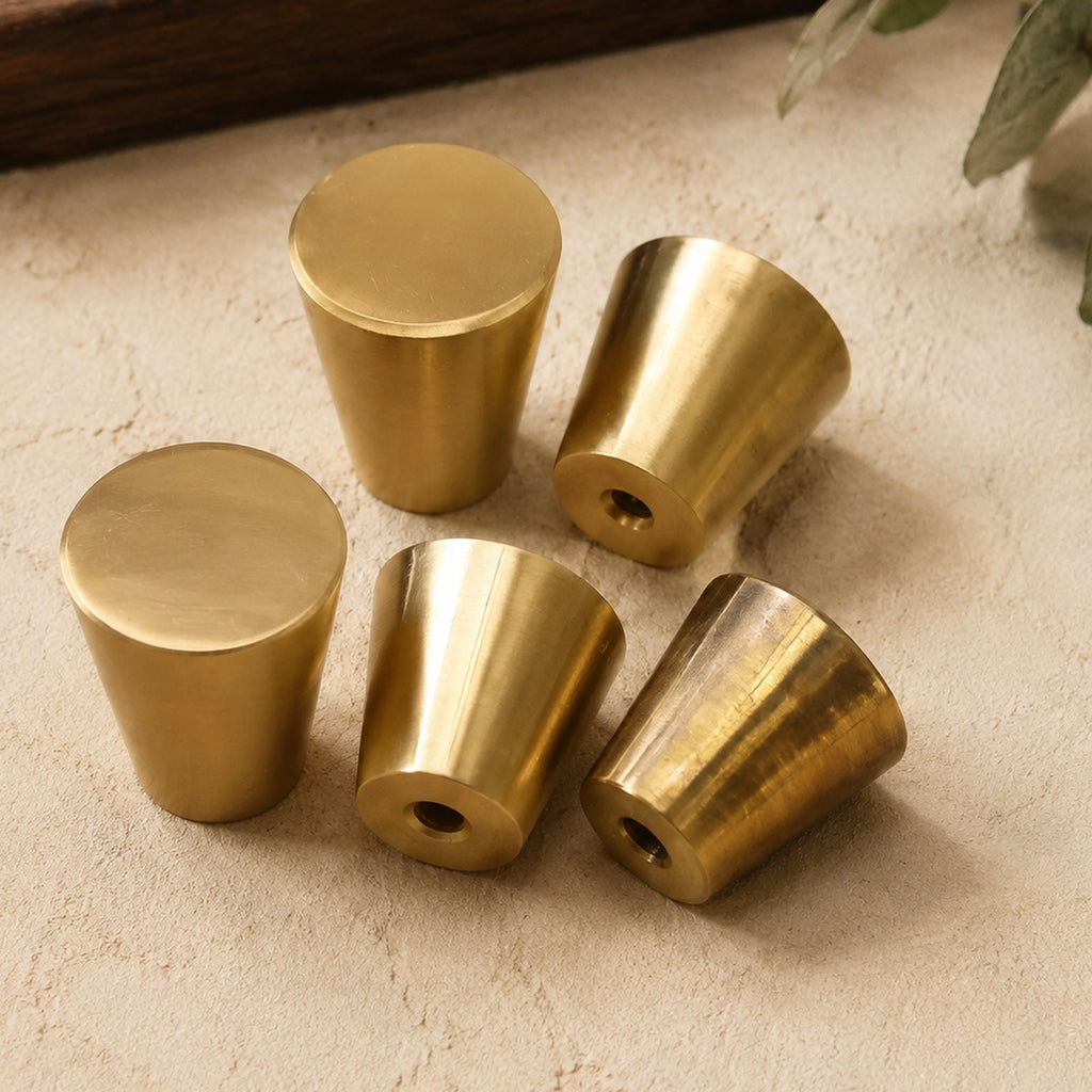 Solid Brass Flat-Base Knob – solid brass by VivaBrass (view 4)