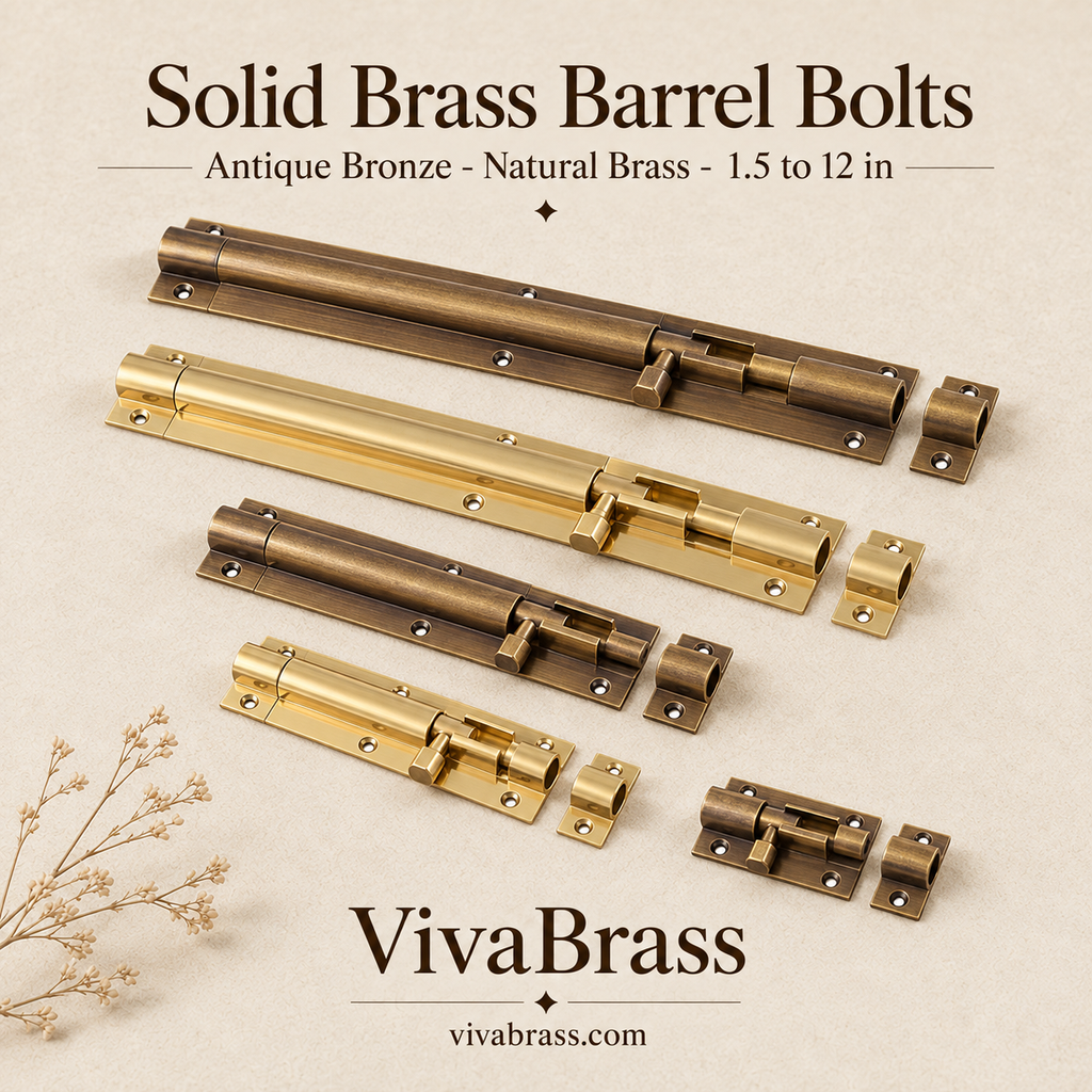 VivaBrass solid brass barrel bolt slide latch (1)