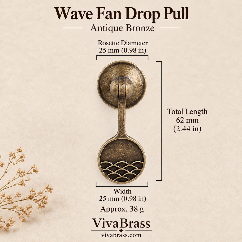 Wave Fan Drop Pull - Antique Bronze – solid brass drop pull by VivaBrass