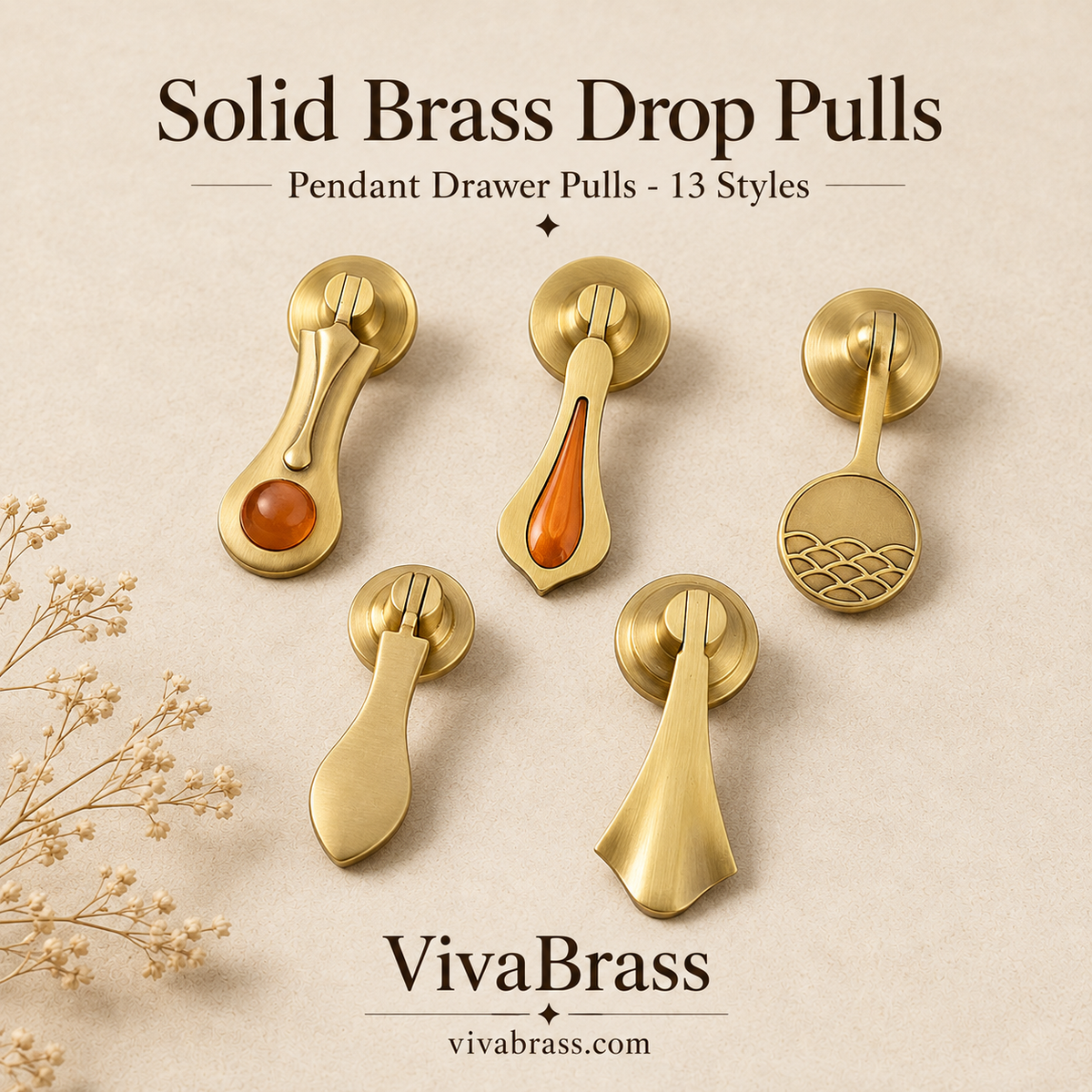 VivaBrass solid brass drop pull (1)