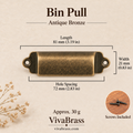 Bin Pull 81 mm - Antique Bronze – solid brass cup pull by VivaBrass