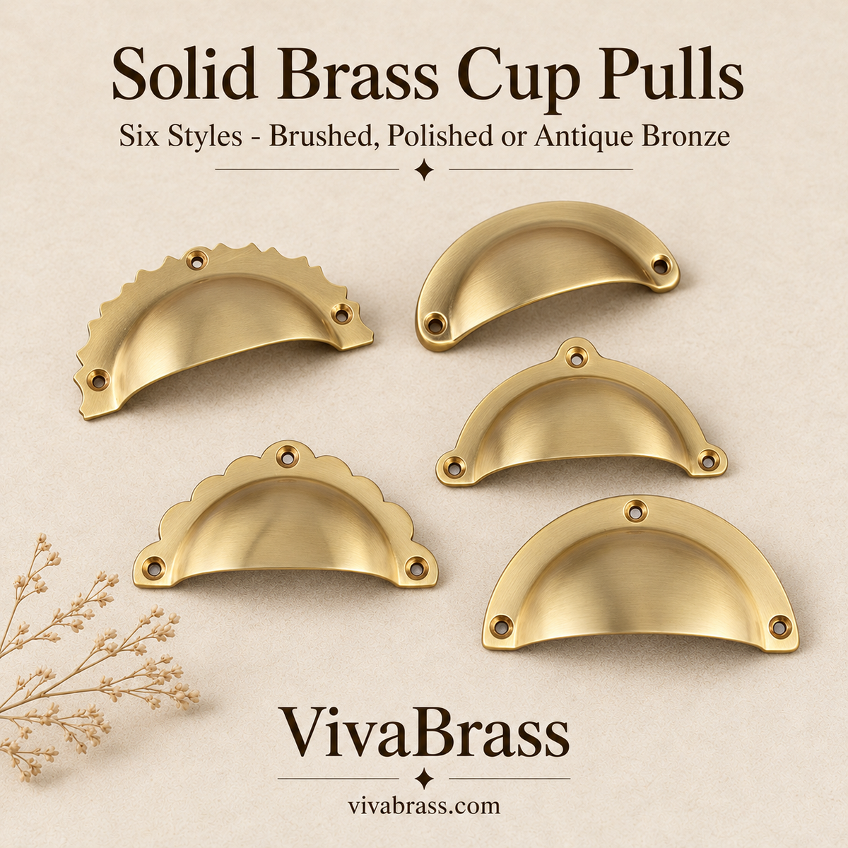 VivaBrass solid brass cup pull (1)
