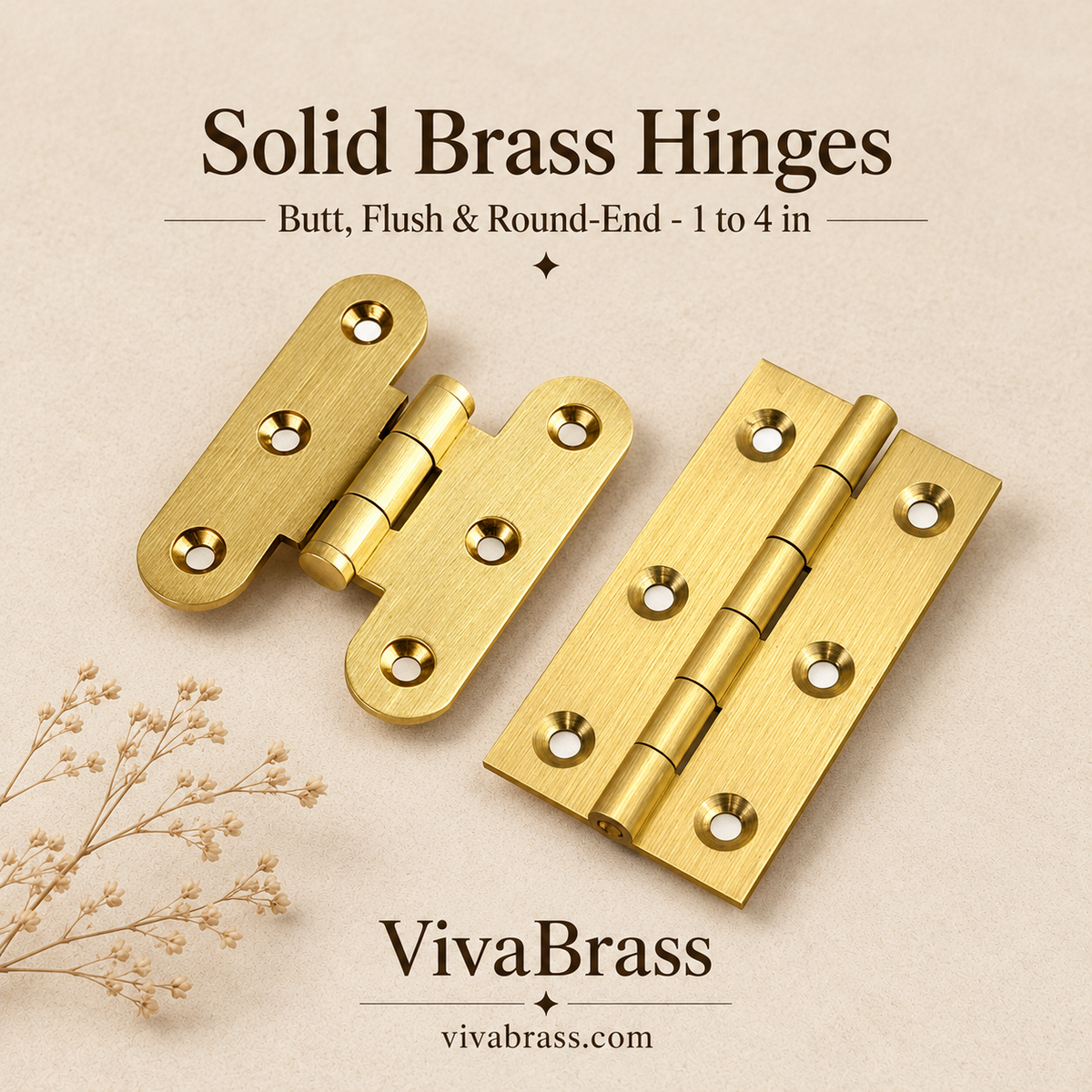 VivaBrass solid brass cabinet hinge (1)