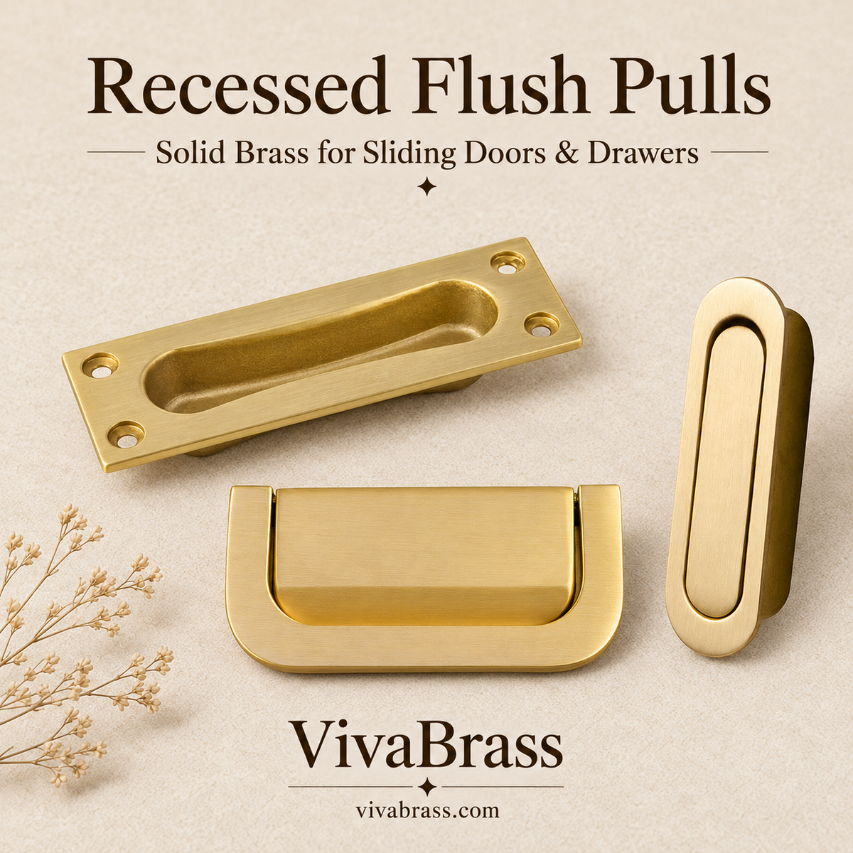 VivaBrass solid brass recessed flush pull (1)