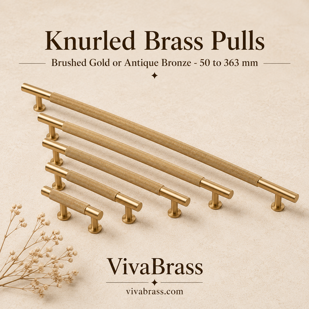 VivaBrass knurled solid brass bar pull (1)