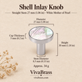 Straight Stem 27 mm (1.06 in) - White Mother of Pearl – shell inlay knob by VivaBrass