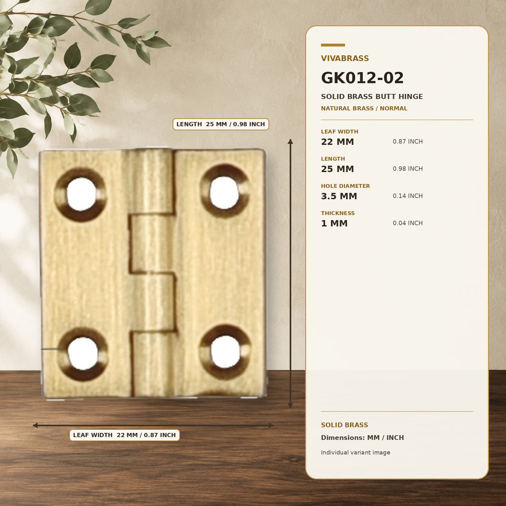 Solid Brass Concealed Barrel Hinge, Silent 1in Natural Brass Normal – solid brass by VivaBrass