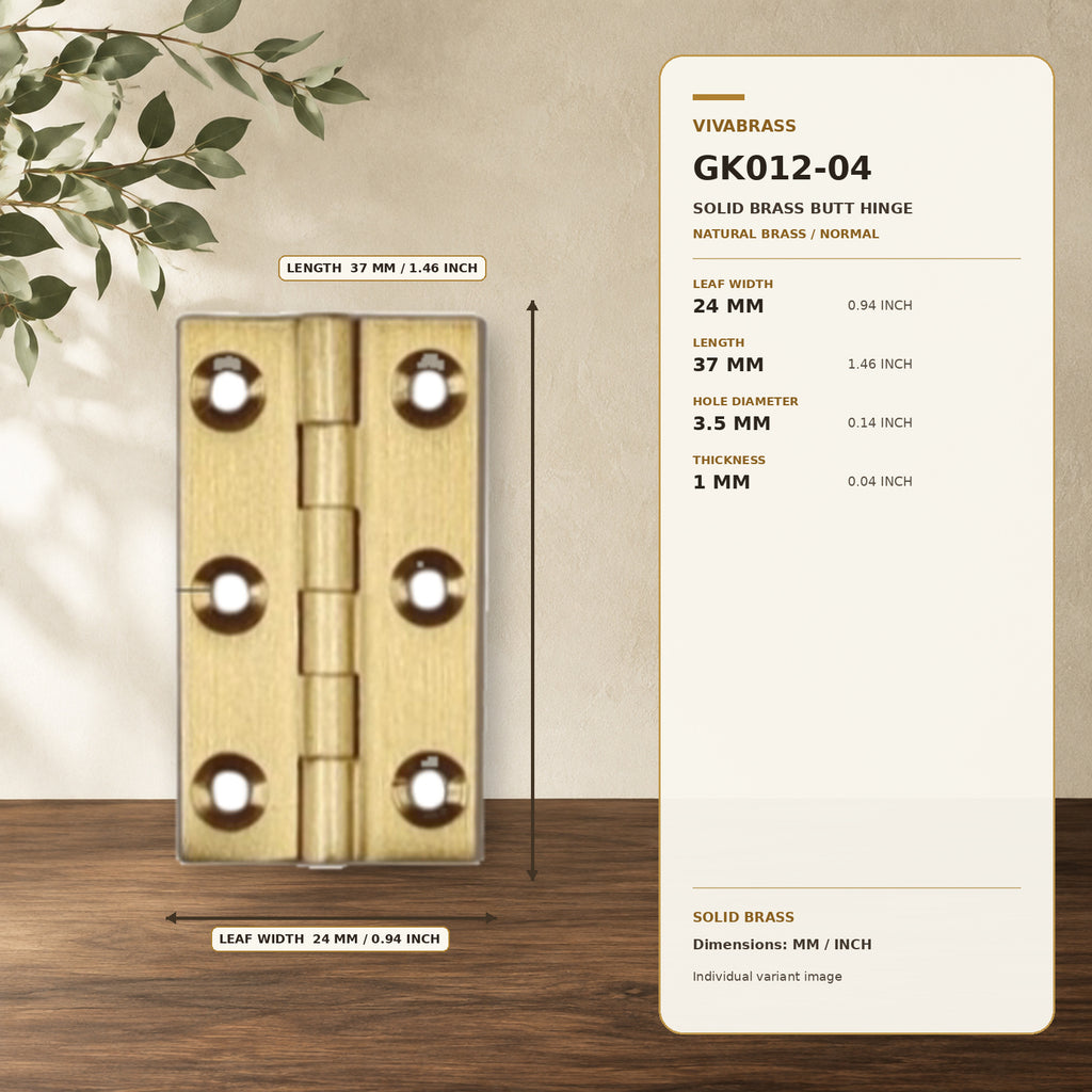 Solid Brass Concealed Barrel Hinge, Silent 1.5in Natural Brass Normal – solid brass by VivaBrass