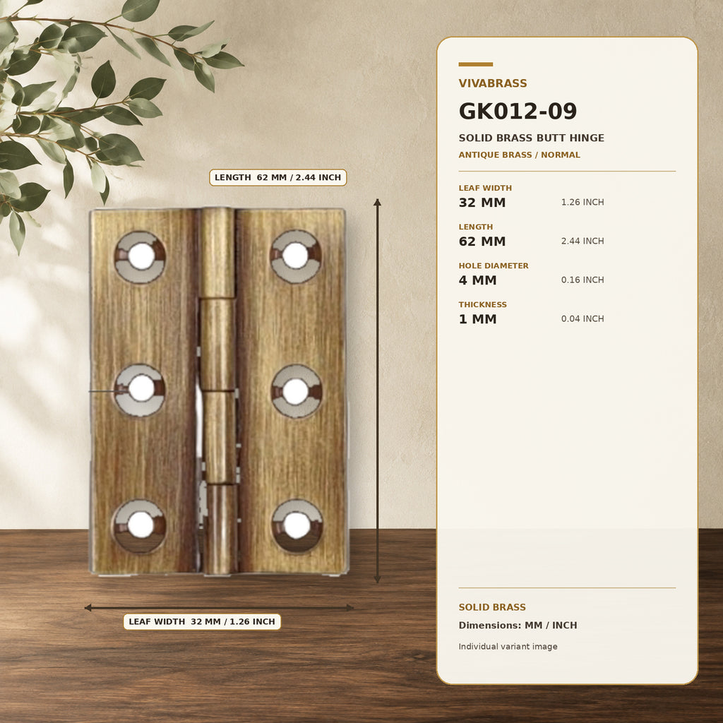 Solid Brass Concealed Barrel Hinge, Silent 2.5in Antique Brass Normal – solid brass by VivaBrass