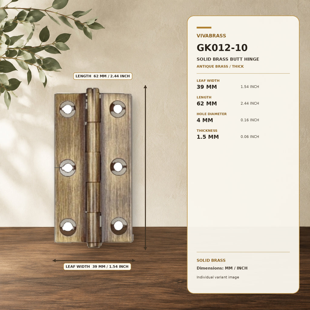 Solid Brass Concealed Barrel Hinge, Silent 2.5in Antique Brass Thick – solid brass by VivaBrass