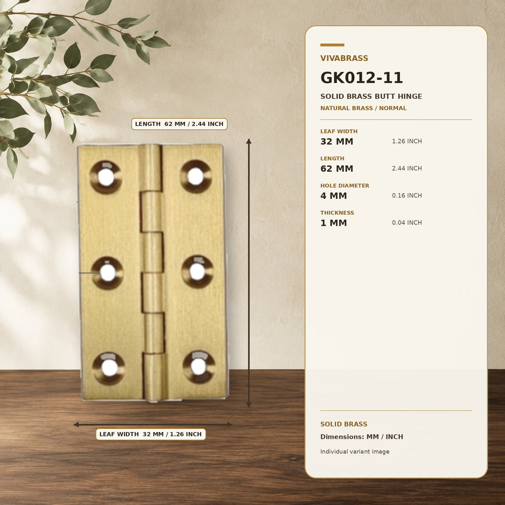 Solid Brass Concealed Barrel Hinge, Silent 2.5in Natural Brass Normal – solid brass by VivaBrass