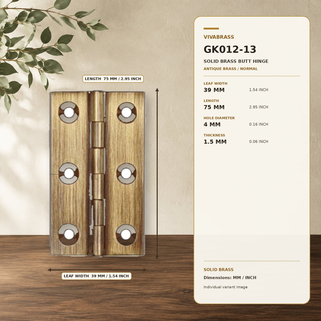Solid Brass Concealed Barrel Hinge, Silent 3in Antique Brass Normal – solid brass by VivaBrass
