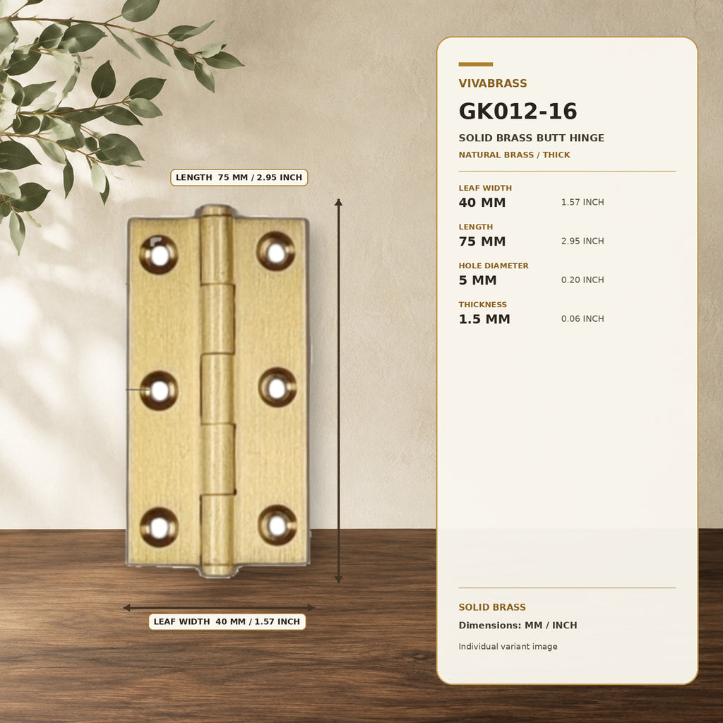 Solid Brass Concealed Barrel Hinge, Silent 3in Natural Brass Thick – solid brass by VivaBrass