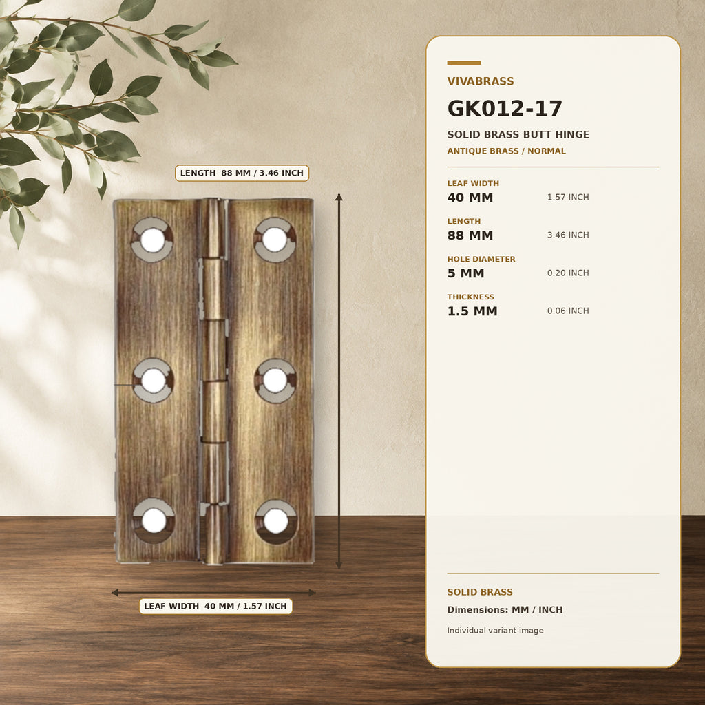 Solid Brass Concealed Barrel Hinge, Silent 3.5in Antique Brass Normal – solid brass by VivaBrass
