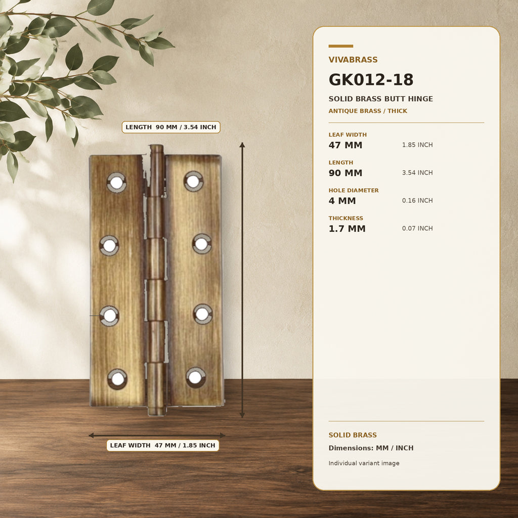 Solid Brass Concealed Barrel Hinge, Silent 3.5in Antique Brass Thick – solid brass by VivaBrass