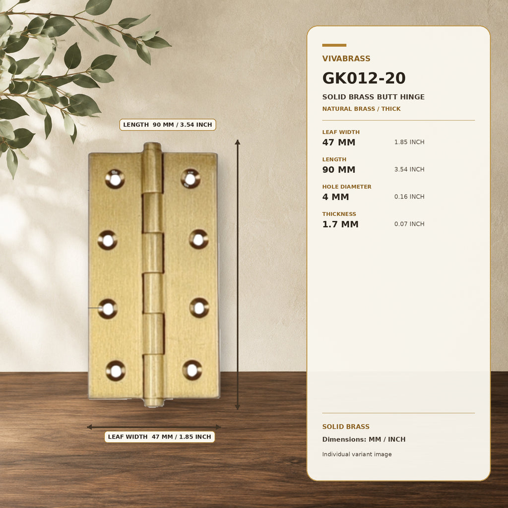 Solid Brass Concealed Barrel Hinge, Silent 3.5in Natural Brass Thick – solid brass by VivaBrass