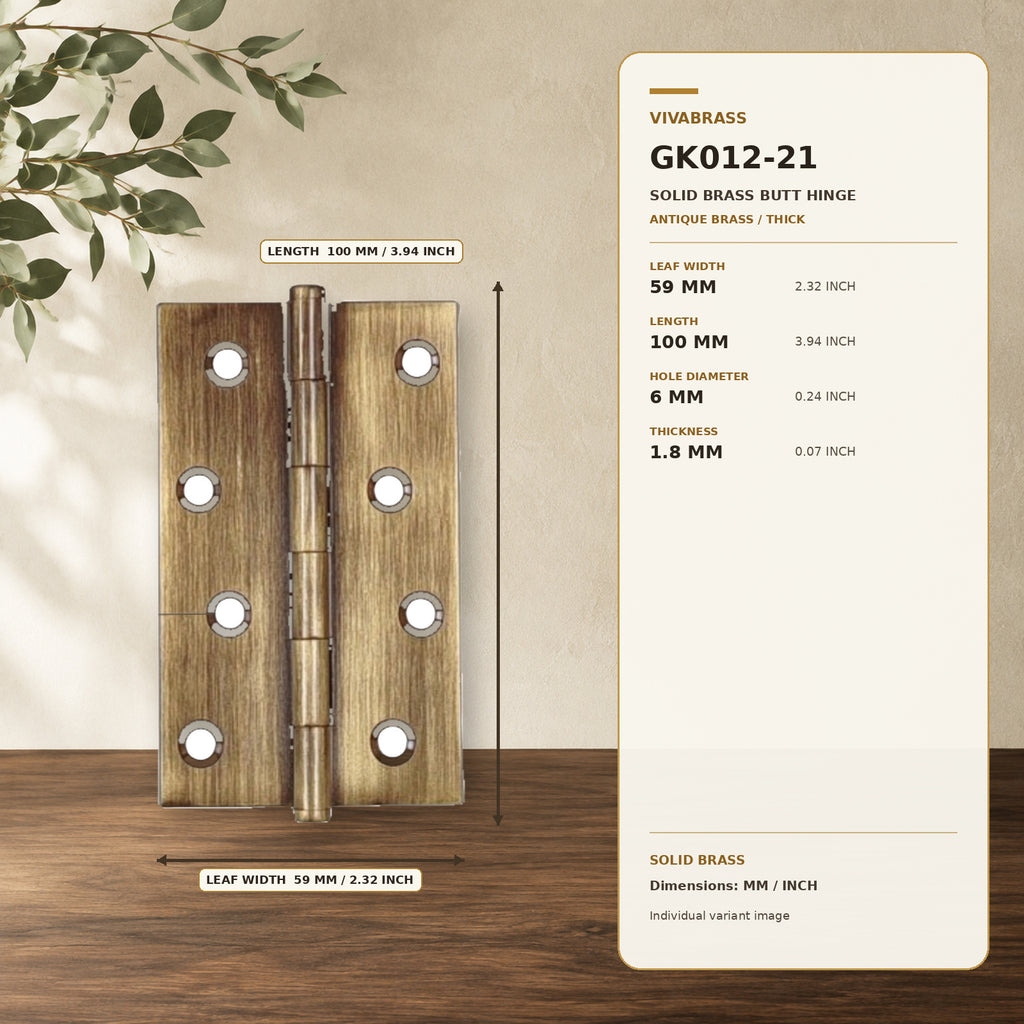 Solid Brass Concealed Barrel Hinge, Silent 4in Antique Brass Thick – solid brass by VivaBrass