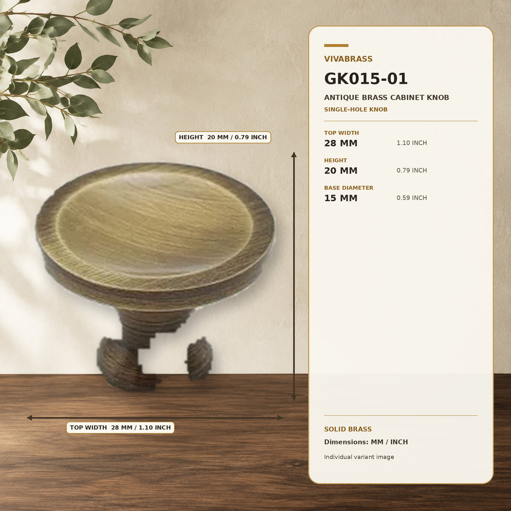 Solid Brass Cabinet Knob, Mid-Century 0703 – solid brass by VivaBrass