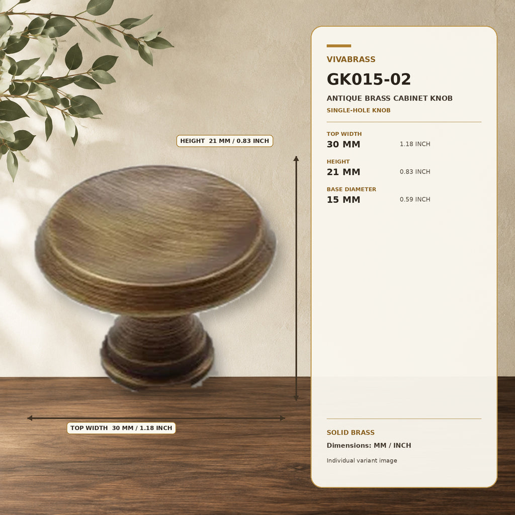 Solid Brass Cabinet Knob, Mid-Century 0705 – solid brass by VivaBrass