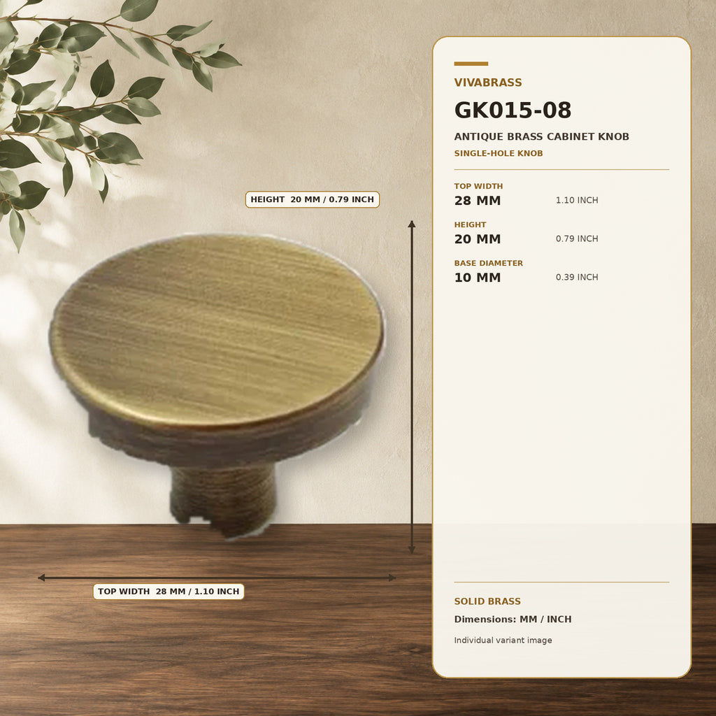 Solid Brass Cabinet Knob, Mid-Century 2820 – solid brass by VivaBrass