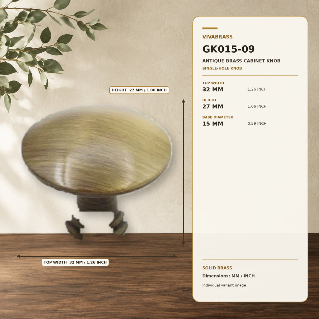 Solid Brass Cabinet Knob, Mid-Century 5305 – solid brass by VivaBrass