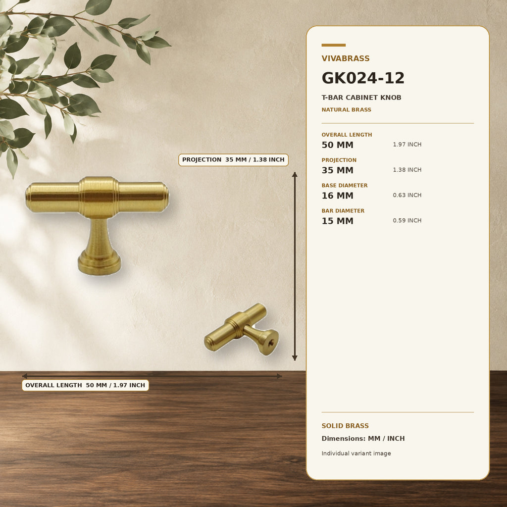 Solid Brass Aged Cabinet Pull Single Natural Brass – solid brass by VivaBrass