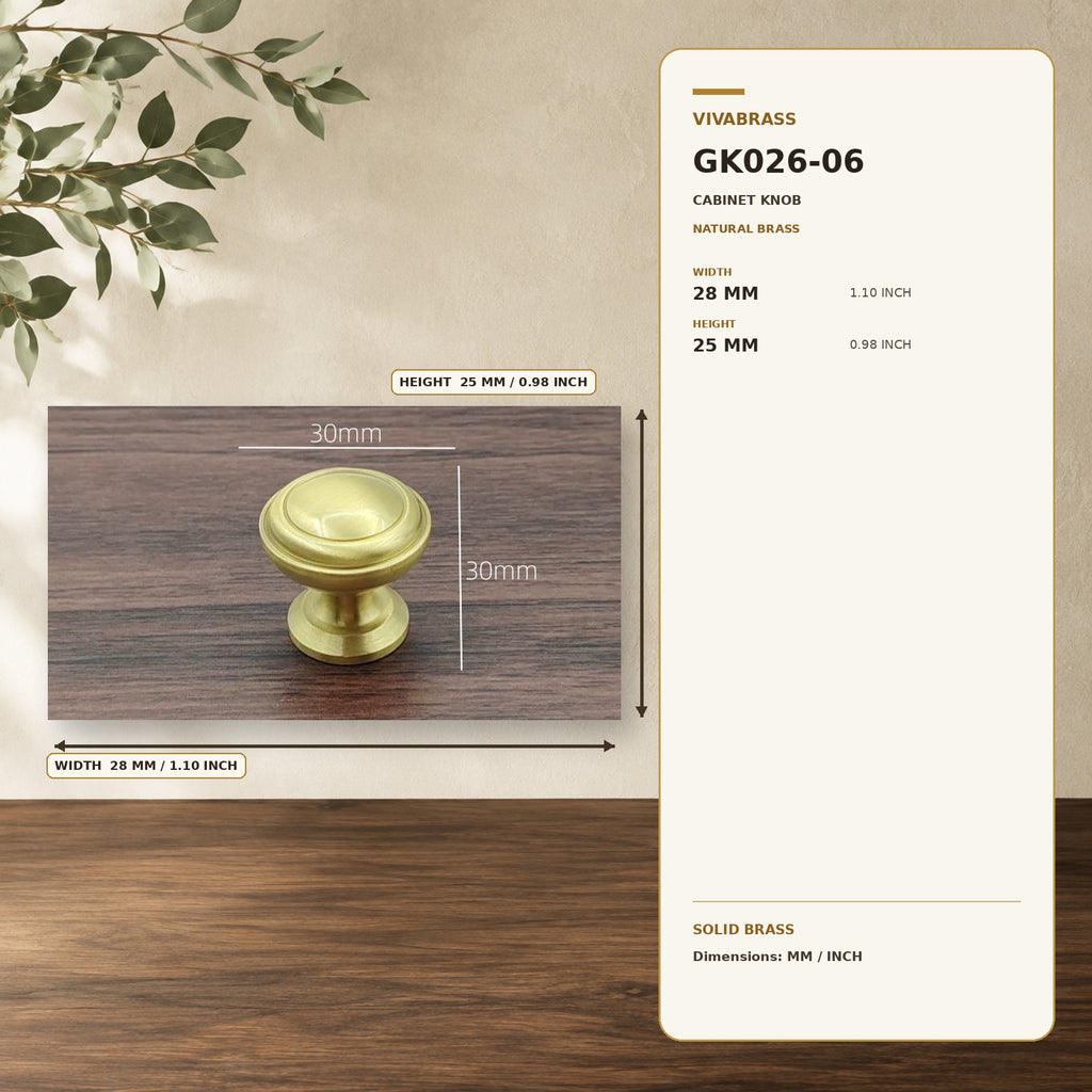 Solid Brass Cabinet Pull & Knob, Luxe 5303 – solid brass by VivaBrass