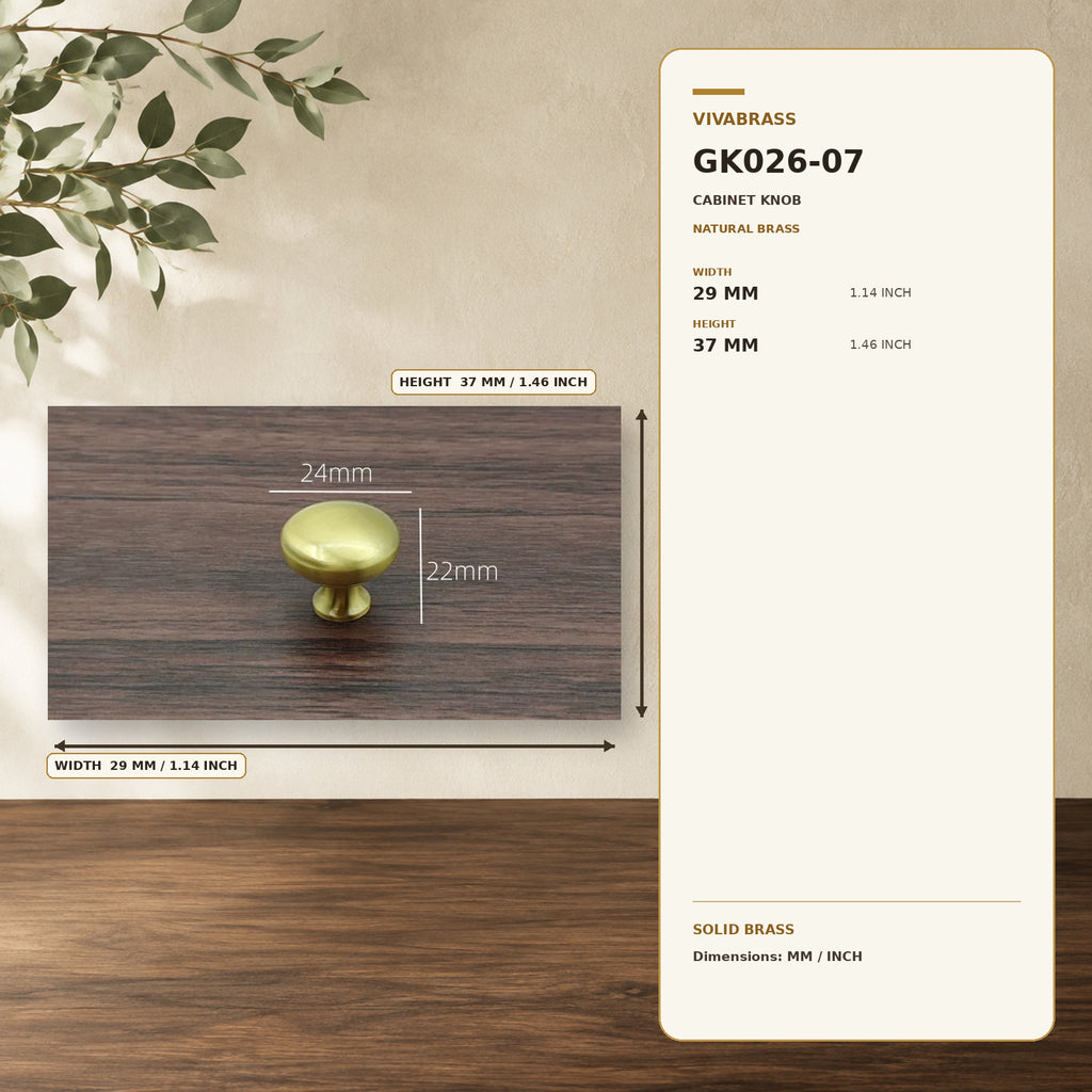 Solid Brass Cabinet Pull & Knob, Luxe 5307 – solid brass by VivaBrass