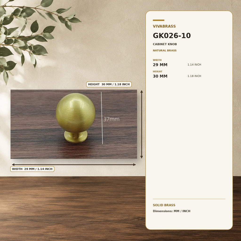 Solid Brass Cabinet Pull & Knob, Luxe 5506 Large – solid brass by VivaBrass