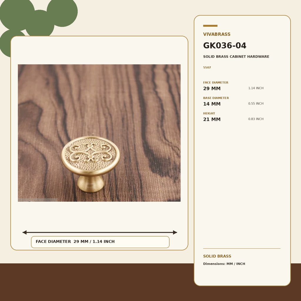 Solid Brass Single-Hole Knob 5507 – solid brass by VivaBrass